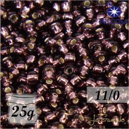 Rokajl Preciosa 11/0 Fialová ametyst so strieborným prieťahom č.27060-25g (PR11004)